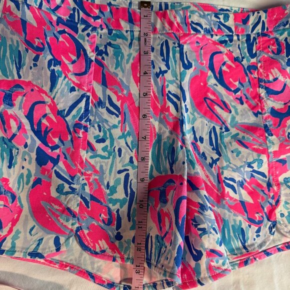Lilly Pulitzer Hazelle Stretch Shorts 8 Cosmic Coral Cracked Up EUC - Picture 10 of 14